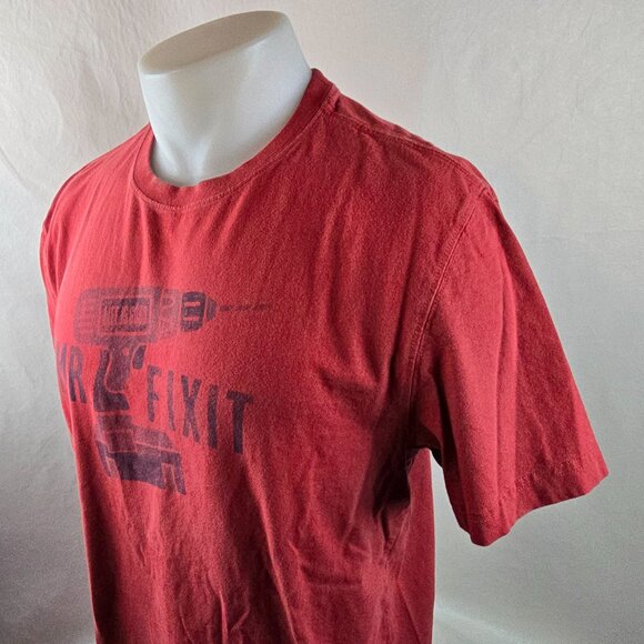 Life Is Good Mens Size Medium Red Mr Fix It Graphic T-Shirt Drill Tool Dad Tee 1 - Picture 4 of 9